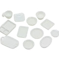 Dollhouse Miniature White Ceramic Bowls Dishes Plate Kitchen Tableware for Dolls House Life Scenes Pretend Play Toys