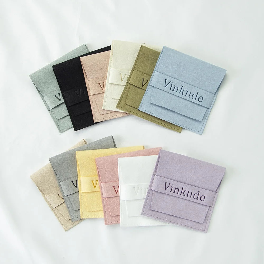 8*8cm Colorful Jewelry Packaging Wedding Favors Ring Bags Jewellery Product Cosmetic Envelope Packaging  Pouch