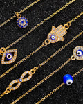 G992 Blue Eye Hamsa Hand Pendant Necklaces Jewelry 3 Pieces Hamsa Devil Eyes Necklace