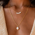 925 Silver Pearl Pendant Chain Necklace 925 Sterling Silver 18K Gold Plated Sterling Silver Chain Necklaces Jewelry for Women