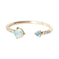 Gemnel Latest Trendy 925 Sterling Silver 18k Gold Vermeil 0.1 Microns Opal Diamond Band Ring Women