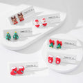 SC Wholesale Kids 925 Silver Needle Christmas Stud Earrings Cute Santa Tree Bell Socks Gloves Snowman Resin Earrings for Girls