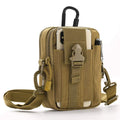 AYPPRO Free Carabiner Tactic Sling Waist Bag Nylon MOLLE EDC Pouch for Outdoor Activities like Cycling Hiking Running