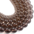 Wholesale Loose Nature round Smoky Quartz Crystal Stone Glass Beads for DIY Jewelry Making Bracelet