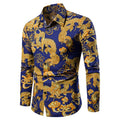Men's Summer Long Sleeve Tropical Beach Shirts African Traditional Shirt Printed Graphic Tee