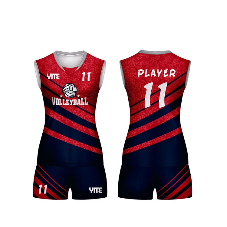 Women's Volleyball Jersey 100% Polyester Custom Breathable Quick Dry Fully Sublimation Printed Personalized Team Uniforms Name