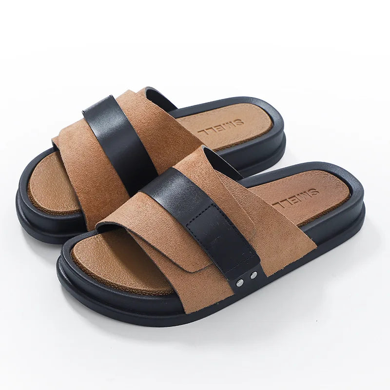 Men's Casual Summer Outdoor Cross Border Sandals Light EVA with Thick Bottom and Velcro Closure
