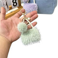 Light Luxury Mini Car Keychain Small Fragrance Bag with Plush Pearl Pendant Cute Hanging Decoration Soft Feature Small Gifts