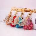 Wholesale Cute Animal Rhinestone Crystal Gold Dangle European Lucky Elephant Charm Keychain for Hand Bags