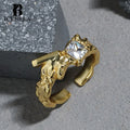 Fashion Fine Jewelry Light Luxury Niche 925 Sterling Silver Inlaid Gemstone Ring Burn Wrinkles Management Rings for Girls