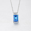 2024 Acme  Necklaces Custom S925 Silver Emerald Cut Square Blue Natural Stone Luxury Fine Jewelry  Necklace Pendant