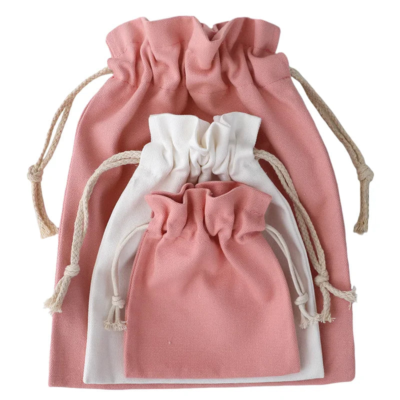Custom Logo & Sizes Household Reusable Canvas Drawstring Socks & Lingerie Dust Bags for Home Supplies