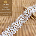 100% Polyester Embroidered White Lace Clothing Accessories and Decoration Wholesale Water-soluble Polyester Circular Lace