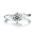 Hot Sale 6 Claws Setting 1 Carat Moissanite Engagement Ring 925 Sterling Silver Jewelry for Women