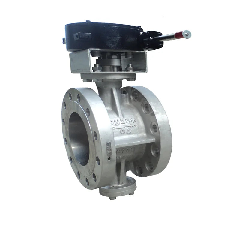 QYX Pneumatic DN150 Double Flange Triple Eccentric Titanium High Temperature Butterfly Valve for Oil/Water/Gas/Air