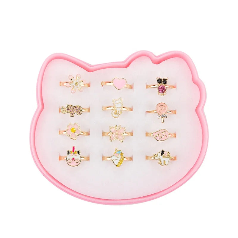 Children's Rings Set Adjustable Kids Ring Unicorn Pattern Ring