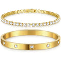 Stackable Gold Bangles for Women Tennis Bracelets Bangle Bracelets Jewelry for Mother's Day Gifts Valentine Wedding Birthday