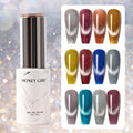 HONEY GIRL 2025 Custom UV Gel Polish Mermaid Reflective Diamond Glitter Holographic Cat Eye Gel Supplies for Nial OEM