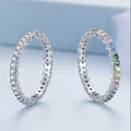 925 Sterling Silver Fine Ring for Women Factory Wholesale Simple Stackable Rainbow Cubic Zircon Band Promise BSR277