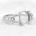 Sterling Silver 8*10mm Semi Mount Ring Empty Frame Blank Support Setting S925 Base Holder Without Center Stone for DIY Inlay