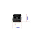 Wholesale Plastic Good Quality 15x17x5mm Flat Pig Nose 2 Hole Cord Lock Stopper Rope Ends