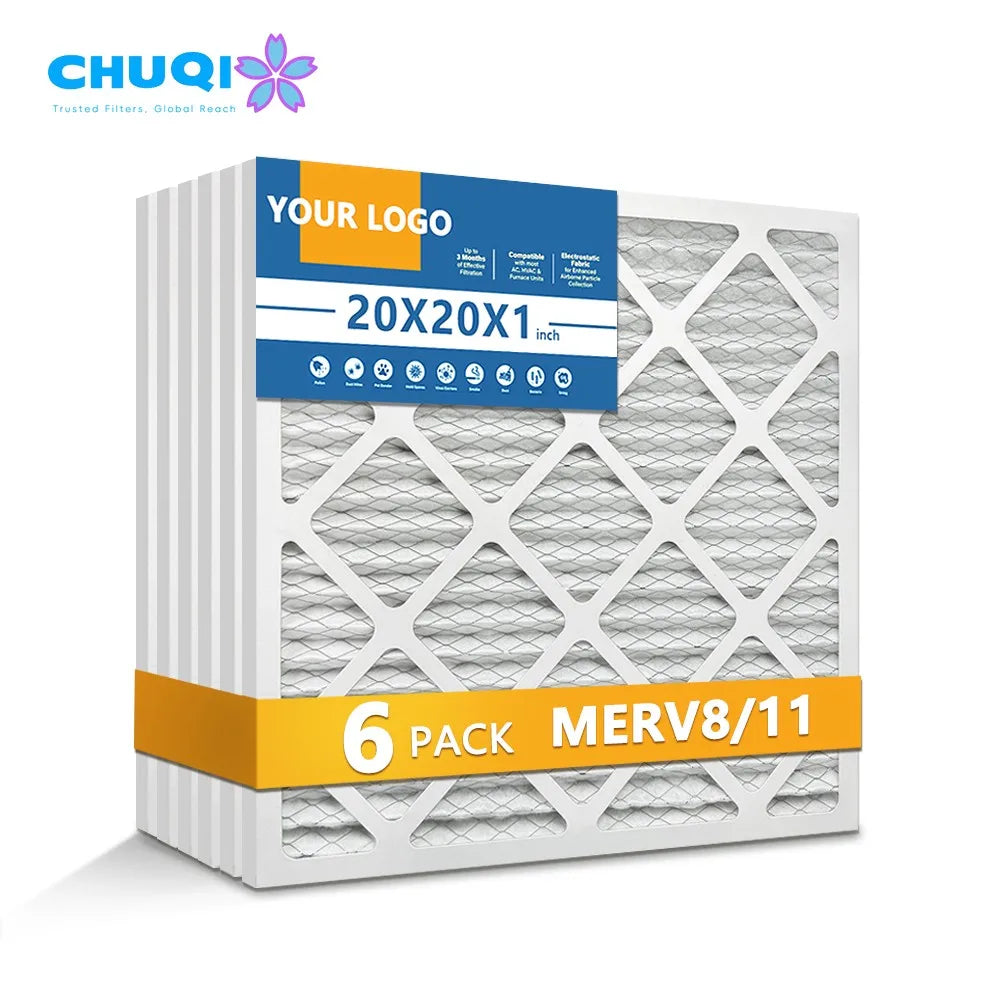 MERV 8 HVAC Filter AC Air Filter Conditioner Furnace Filter Pleated Frame Cardboard Filter Home Use Paper Frame Air Filter