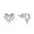 QINGXIN CUSTOM OEM Fine Jewelry Women's Luxury Personalized Irregular Womens 925 Silver Heart Stud Earrings