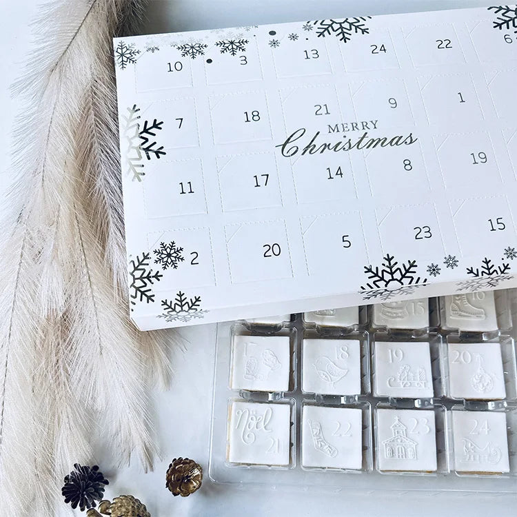 Ready to Ship Cardboard Two Tuck End Foldable Advent Calendar Box Merry Christmas Box Christmas Countdown Box