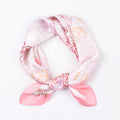 2025 New Fresh Fashionable Flower Pattern Printing Thin 70 Square Scarf Women's Small Silk Scarf for Autumn Made of Polyester
