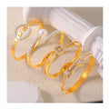 New Luxury 18k Gold Plated 316L Stainless Steel Diamond Chunky Bangle Non Tarnish Star Bracelet for Women Jewelry