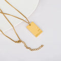 Custom Stainless Steel Personalized 18K 24K Gold Jewelry Engraved Symbols Logo Rectangle Pendant Tags Necklace