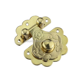 Stock Supply Box Accessories 36 X 40mm Traditional Designed Gold and Antique Brass Colored Wooden Jewelry Box Locks