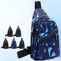 Men's Chest Bag With Headphone Hole  Multifunctional Traveling Shoulder Bag Casual Business Bags