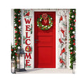 Custom Color Square Polyester Porch Banner Sign Winter Welcome Front Door Decorative Hanging Christmas Flag Decoration Home