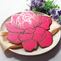 Custom Luxury Double-layered Matel Corn Peony Flower Gold Foil Paper Menu for Wedding Party Event Banquet Hot Pink Fuchsia