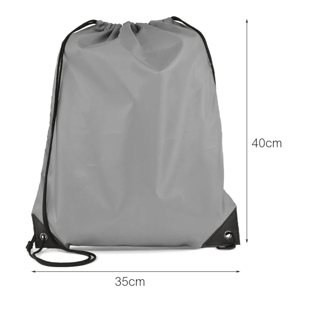Custom logo Student Waterproof Polyester Silk  Drawstring Pouch Backpack
