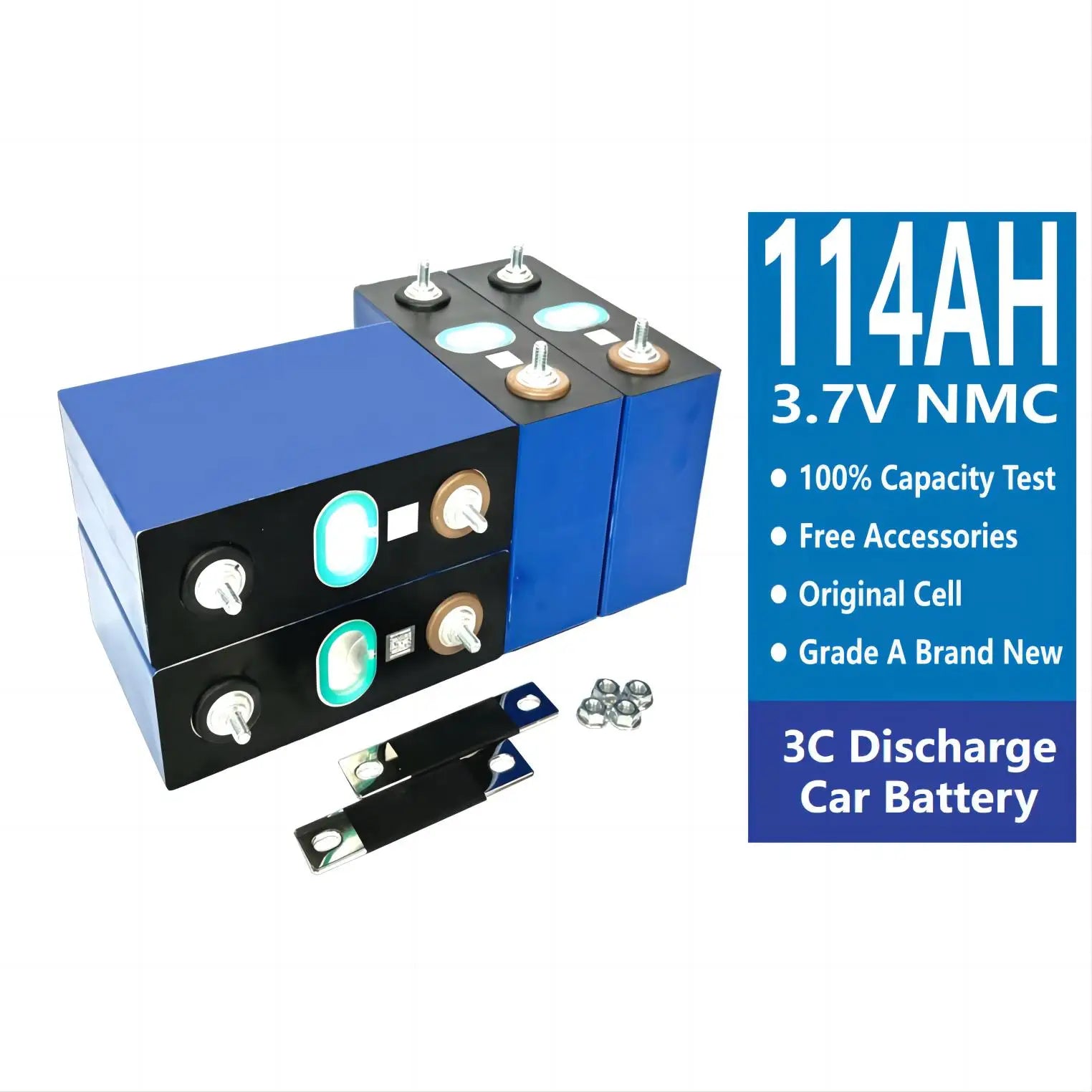 Starmax 3.7V 114Ah High-Rate Rechargeable Lithium Ion NMC Battery Prismatic Cell for EV Use 110Ah Li-Ion Battery"