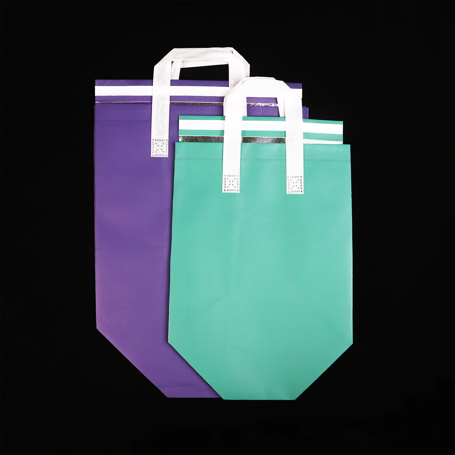 Top Folding Non Woven Insulated Takeaway Bags Self Adhesive Picnic Disposable Cooler Insulated Bags