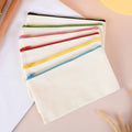 Multi-Functional Home Storage Bags 8 X 4.7 Inch DIY Craft Bags Canvas Cosmetic Bag Pencil Case Blank Makeup Bag With Zipper