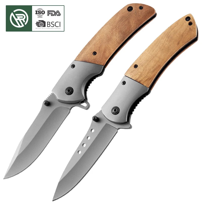 Bochen Engraved Knife Other Camping Hiking Product Shadow Wood Handle Outdoor Tactical Folding Pocket Knife in EVA Gift Box