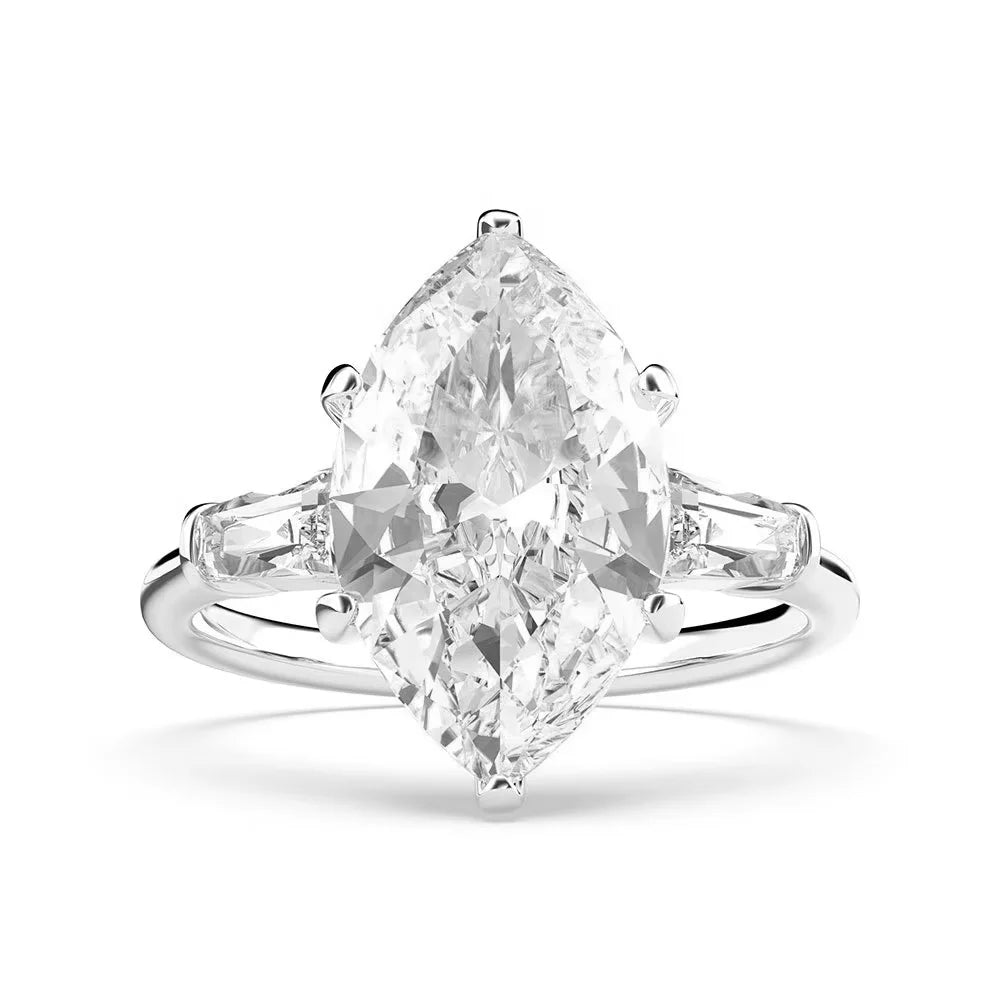 925 Sterling Silver Jewelry High Quality Halo Rings Cubic Zirconia 7*14 MM Marquise Rings Women Engagement Rings