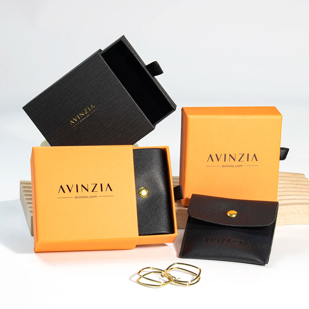 Custom Logo Drawer Sliding Cardboard Paper Luxury Gift Jewelry Box Packaging and  Pouch Bag