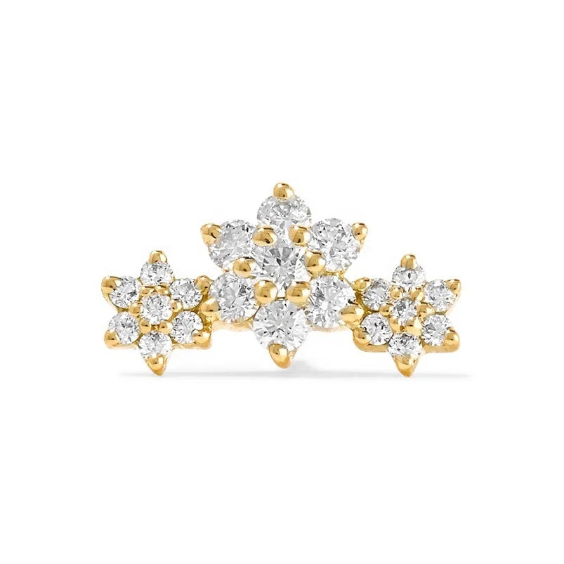 LOZRUNVE Shinning Diamond CZ Sweet 925 Sterling Silver Flowers Stud Earring Wholesale