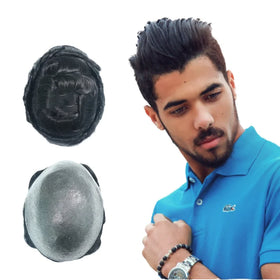 CNG Men's Super Thin Skin Toupee Invisible Natural Hairline 0.03-0.04 mm PU Hair Prosthesis with Indian Hair for Men