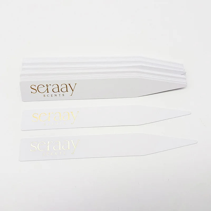 Hot Sale Embossed Logo Perfume Test Paper Scent Tester Fragrance Blotter Strip