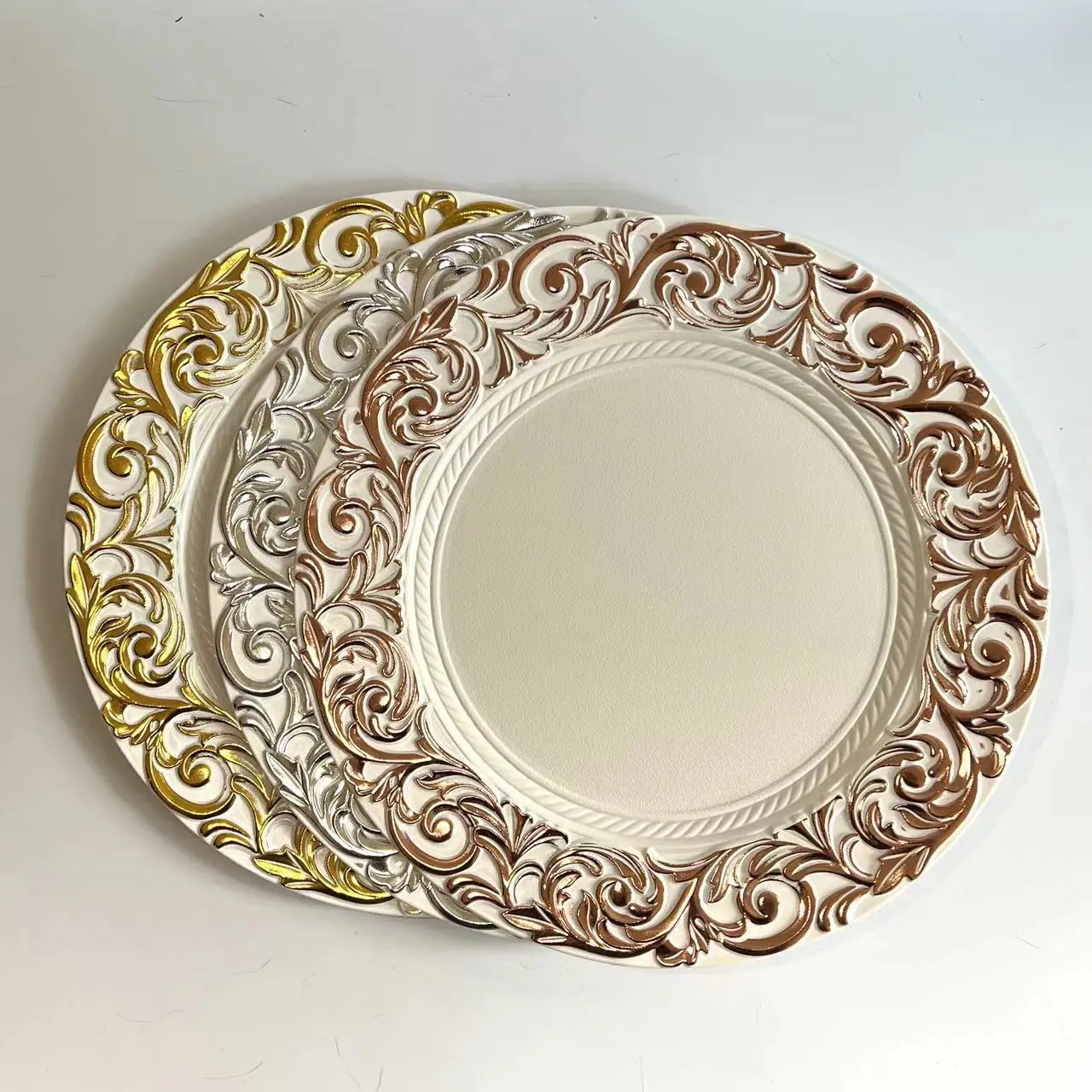 Wedding Hotel Party  Plate Decoration Plastic Plate Edible Environmental Chagerplates for Wedding