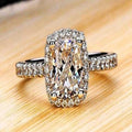 CAOSHI Factory Customable Delicate Geometric Rectangle Design Dazzling Cubic Zirconia Ring for Women Wedding Silver Plated Rings