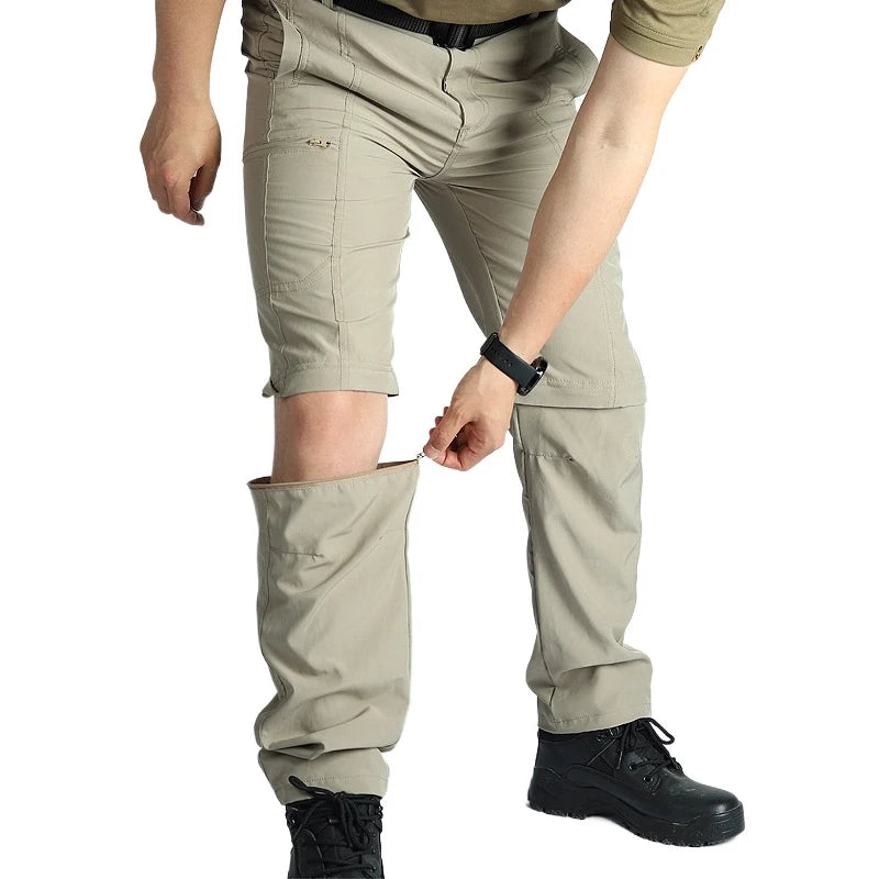 2in1 Men's  Quick Dry  Detachable Tactical Pants Trousers Pant Hiking Hunting Worker Cargo Half Short Pant