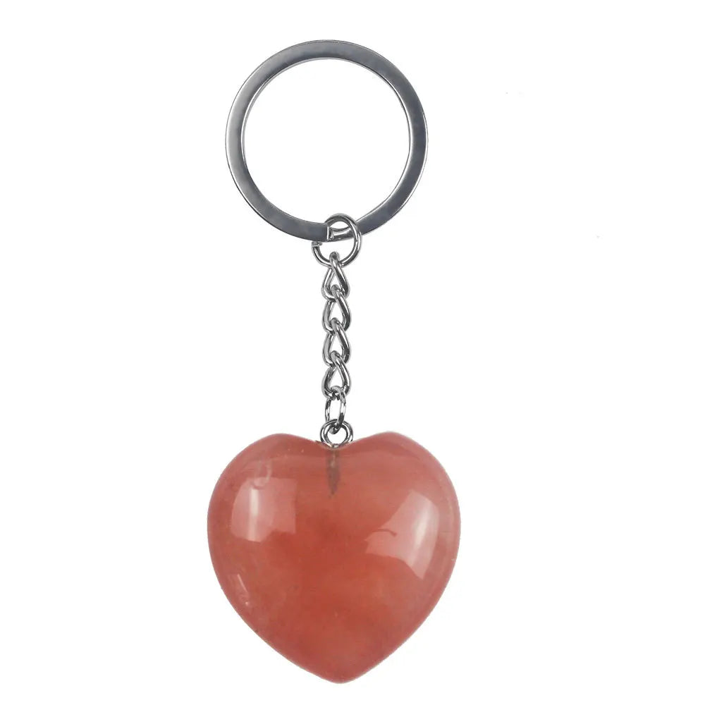 DIY China Big Factory Good Price chakra stones necklace heart shape keychain crystals set gemstone crystals