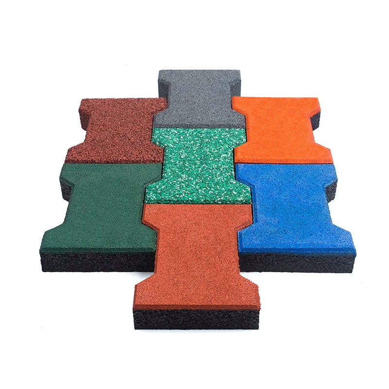 Bone Shape Rubber Tile for Playground Pathway Use Rubber Tile Rubber Brick Pavement